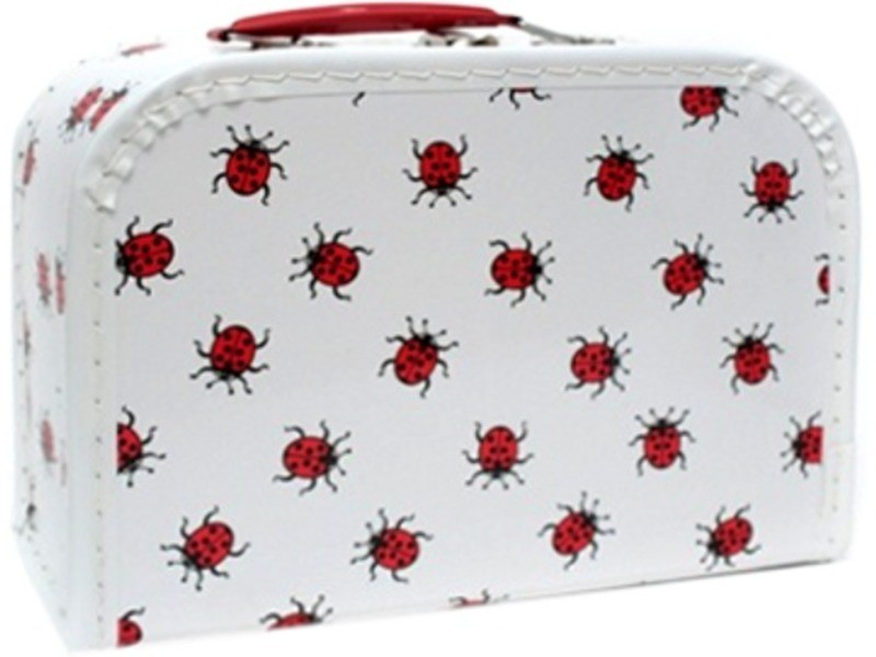 Fehér katicás óvodás bőrönd – kemény karton