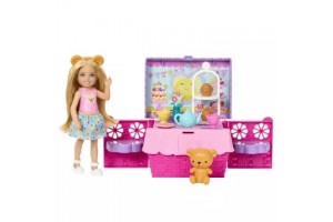 Barbie Chelsea teadélután - baba, plüssmackó és teázókészlet