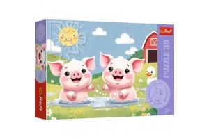 Trefl: Malacok a farmon – 30 db csillogó puzzle