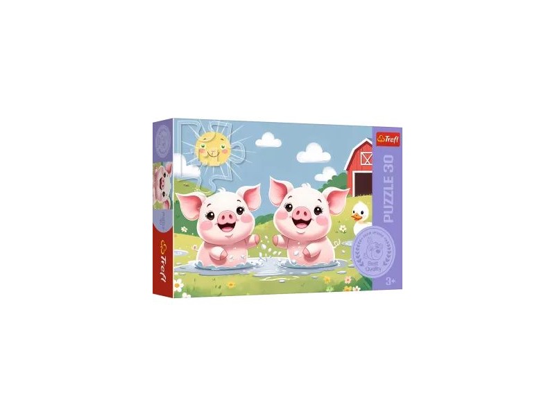 Trefl: Malacok a farmon – 30 db csillogó puzzle