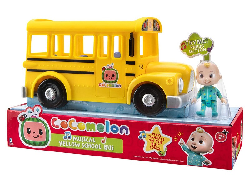CoComelon zenélő sárga iskolabusz JJ-vel