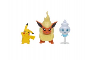 Pokémon 3 db figura - Pikachu Vanillite Flareon