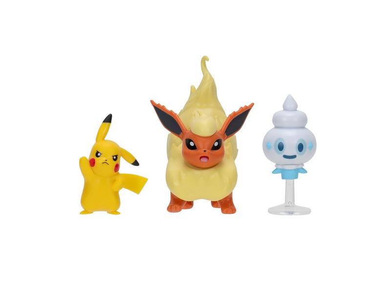 Pokémon 3 db figura - Pikachu Vanillite Flareon