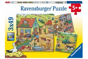 Ravensburger Élet a farmon 3x49 puzzle — 21×21 cm