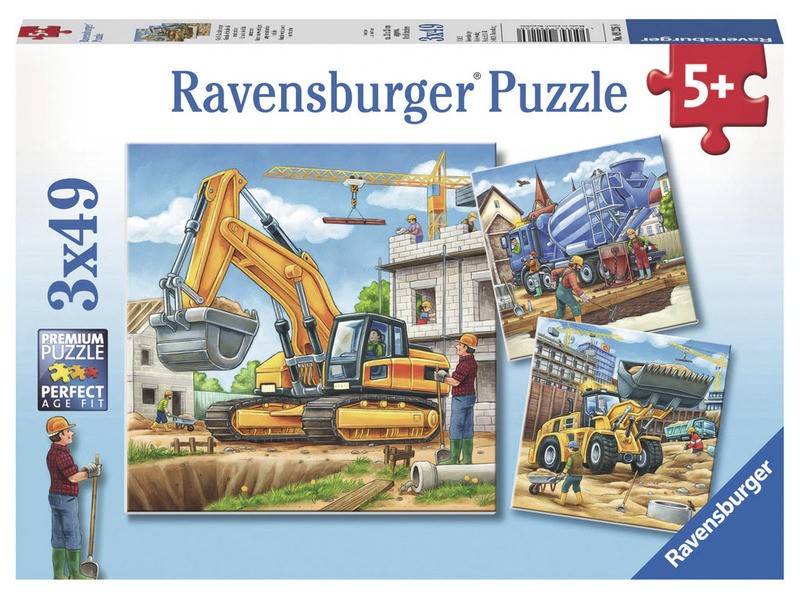Ravensburger puzzle 3x49 - Óriási munkagépek
