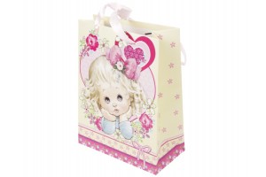 Kislány mintás papírtasak 23x18 cm
