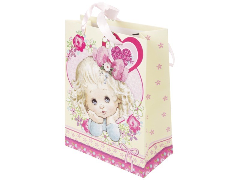 Kislány mintás papírtasak 23x18 cm