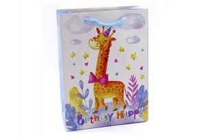 Szülinapos papírtasak 18x24x8,5 cm, zsinórfüles