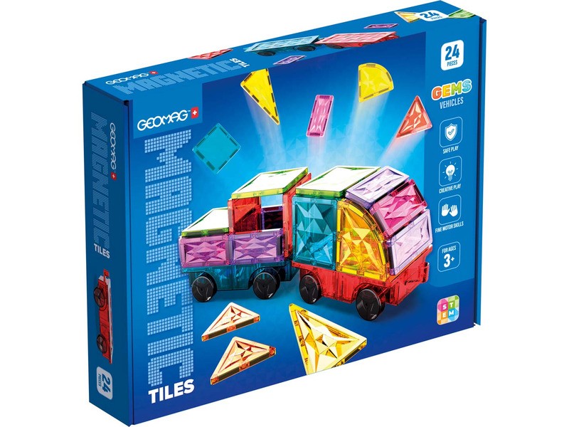 Geomag Magnetic Tiles Gems járművek - mágneses építőjáték