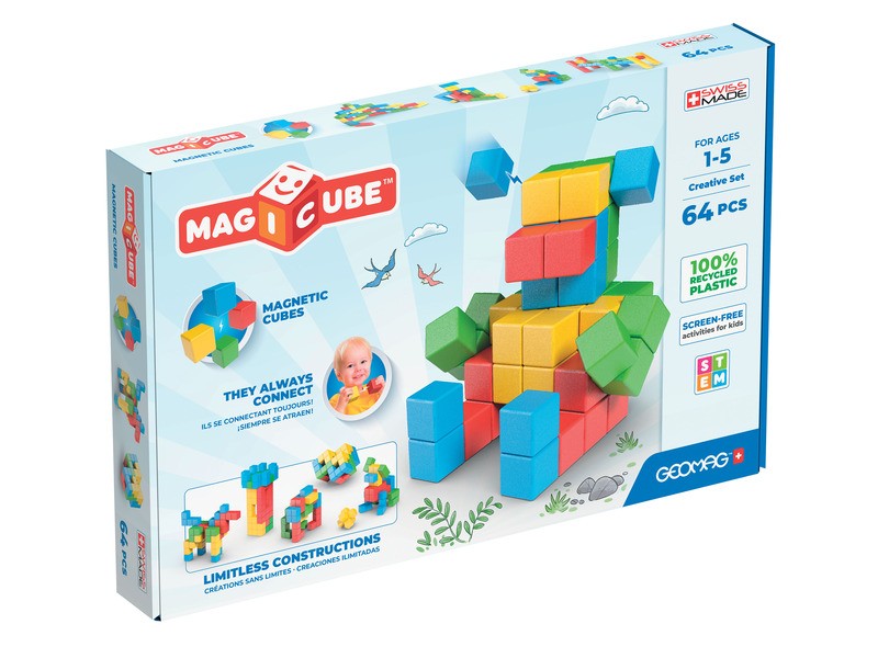 Geomag Magicube Kreatív szett 64 db — mágneses kockák