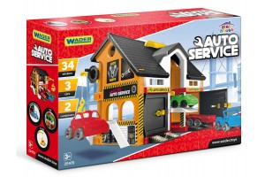 Wader emeletes autószervíz készlet - 3 játékautó