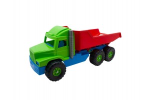 D-Toys 80 cm dömper - színes, masszív 6 kerekű