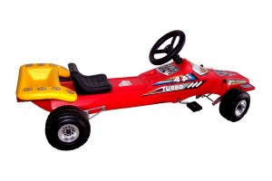 F1 lábbal hajtós fém gokart - piros