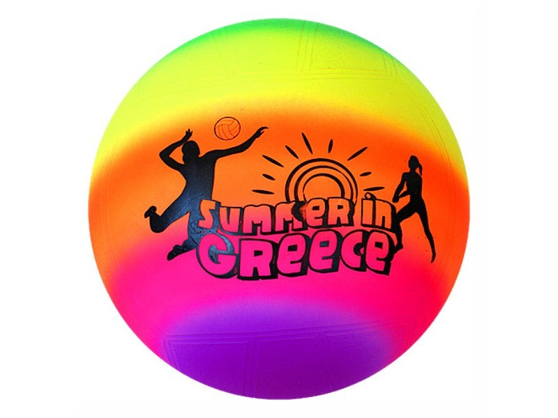 Neon röplabda 22 cm - szivárványos, fényes felület