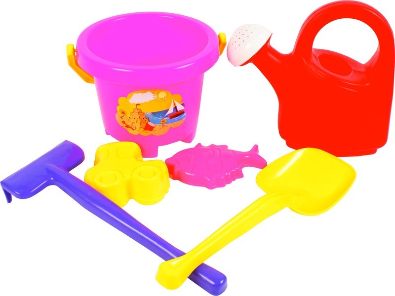 Bástyás homokozó 6 darabos készlet locsolókannával