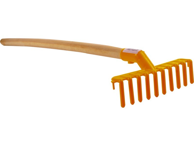 Fanyelű műanyag gereblye 63 cm – sárga