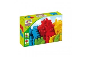 Maxi építő kis doboz - 32 db, élénk színek