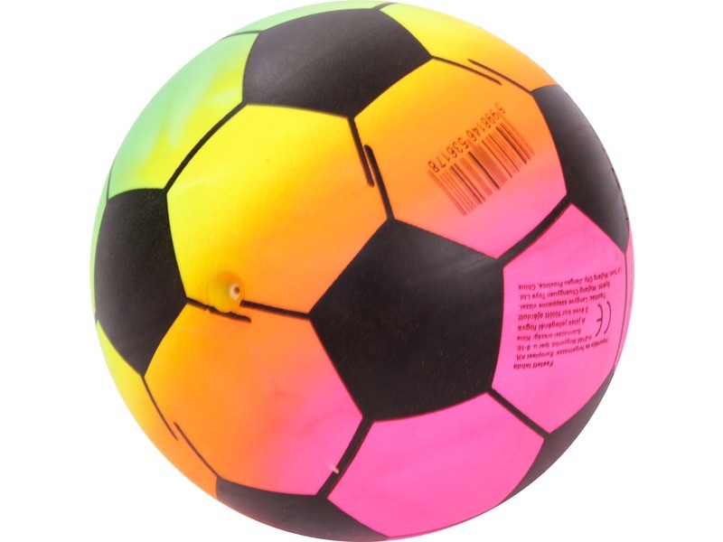 Színes szivárvány gumilabda, 14 cm, fényes felület