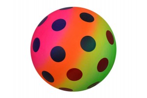 140mm neon szivárvány pöttyös gumilabda