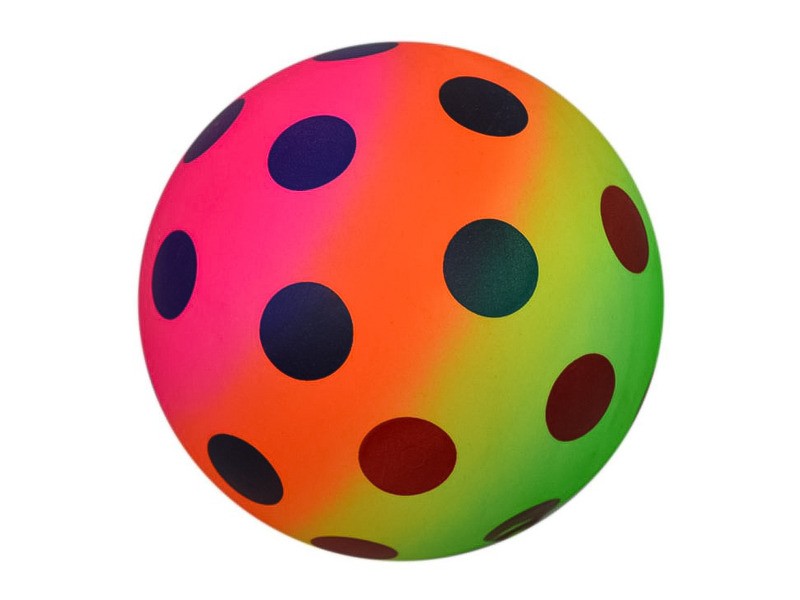 140mm neon szivárvány pöttyös gumilabda