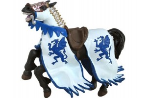 Papo kék sárkány pajzsos katonaló figura