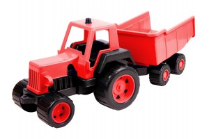 Műanyag traktor utánfutóval 68 cm - több szín