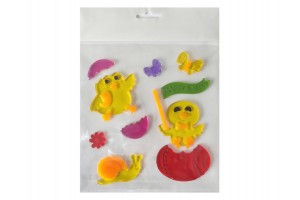 Ablakzselé: csibék és csiga 20x25