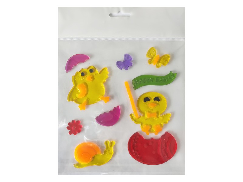 Ablakzselé: csibék és csiga 20x25