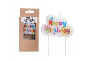 Felhő formájú szülinapi gyertya – pasztell