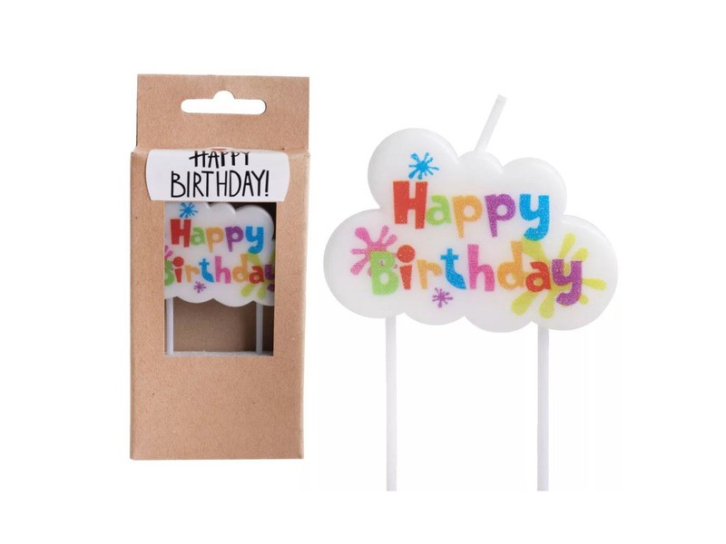 Felhő formájú szülinapi gyertya – pasztell