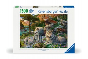 Puzzle 1500 db - Farkasok tavasszal kép