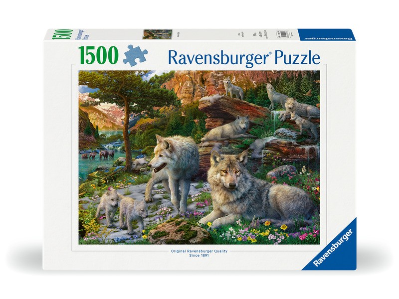 Puzzle 1500 db - Farkasok tavasszal kép
