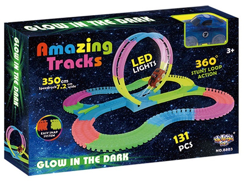 Amazing Tracks világító autópálya - 350 cm autóval