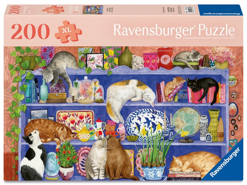 Puzzle 200 db – Macskák a polcon