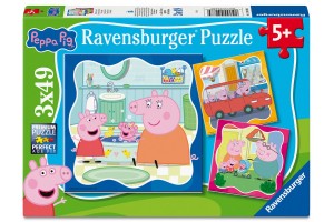 Peppa puzzle 3x49 db – gyerekeknek