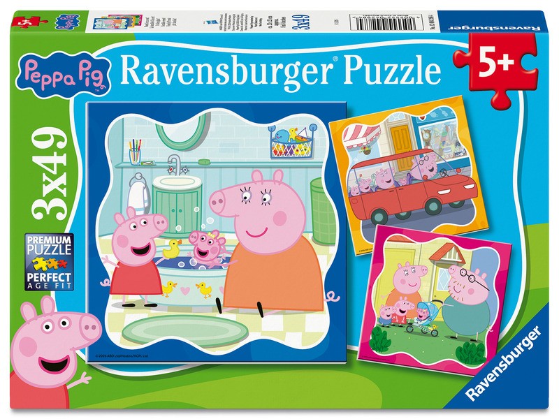 Peppa puzzle 3x49 db – gyerekeknek
