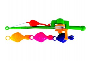 Játék horgászbot 3 műanyag halacskával