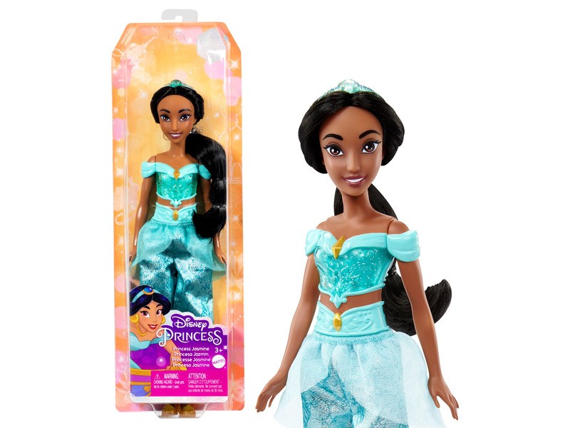 Disney csillogó hercegnő Jázmin baba csillogó ruhában