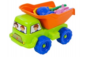 Dömper homokozó szett – teherautó, lapát, formák