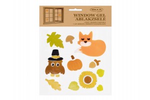 Ablakzselé: bagoly és róka - őszi üvegdekoráció