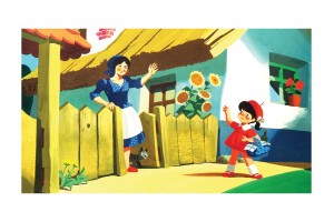 Piroska és a farkas diafilm – illusztráció: Lengyel Sándor