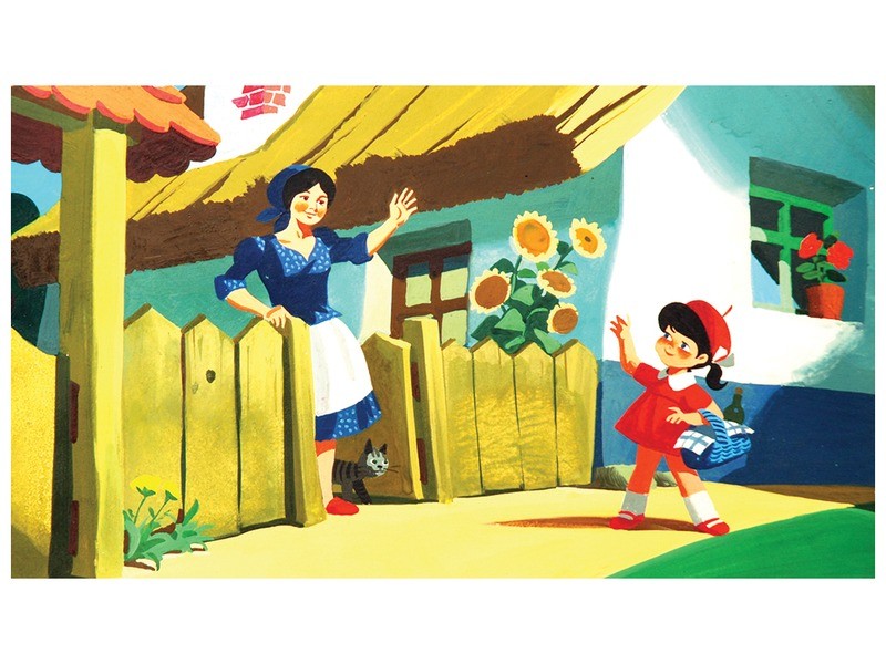 Piroska és a farkas diafilm – illusztráció: Lengyel Sándor