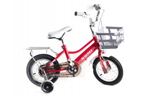 BMX 12 piros gyerekkerékpár pótkerékkel és kosárral