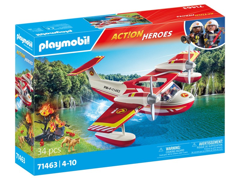 Playmobil tűzoltórepülő oltófunkcióval