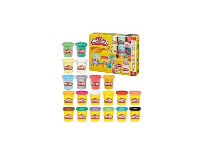 Play-Doh 20 tégelyes kreatív készlet – konfetti és metál színek