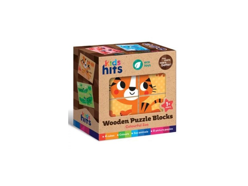 Kids Hits fa puzzle kocka – Színes állatkert