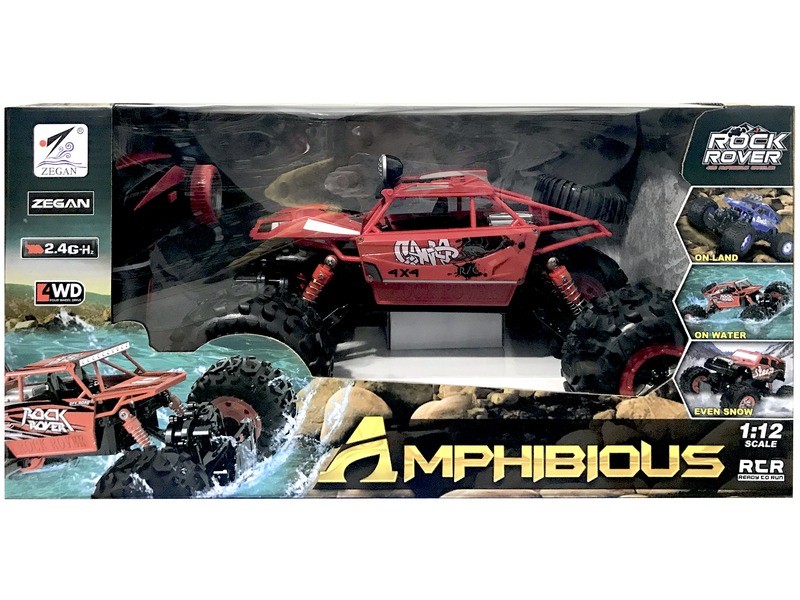 Amphibious távirányítós autó, 1:12, alumínium borítás