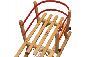 Szánkó karfa műanyag háttámlával — biztonságos karfa