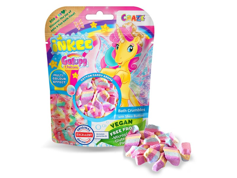 Inkee vegán unikornis fürdőkristály (vattacukor illat)