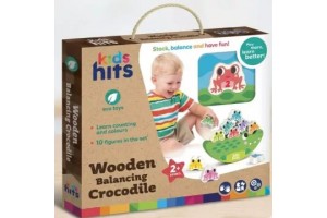 Fa egyensúlyozó krokodil - színes számozott békák